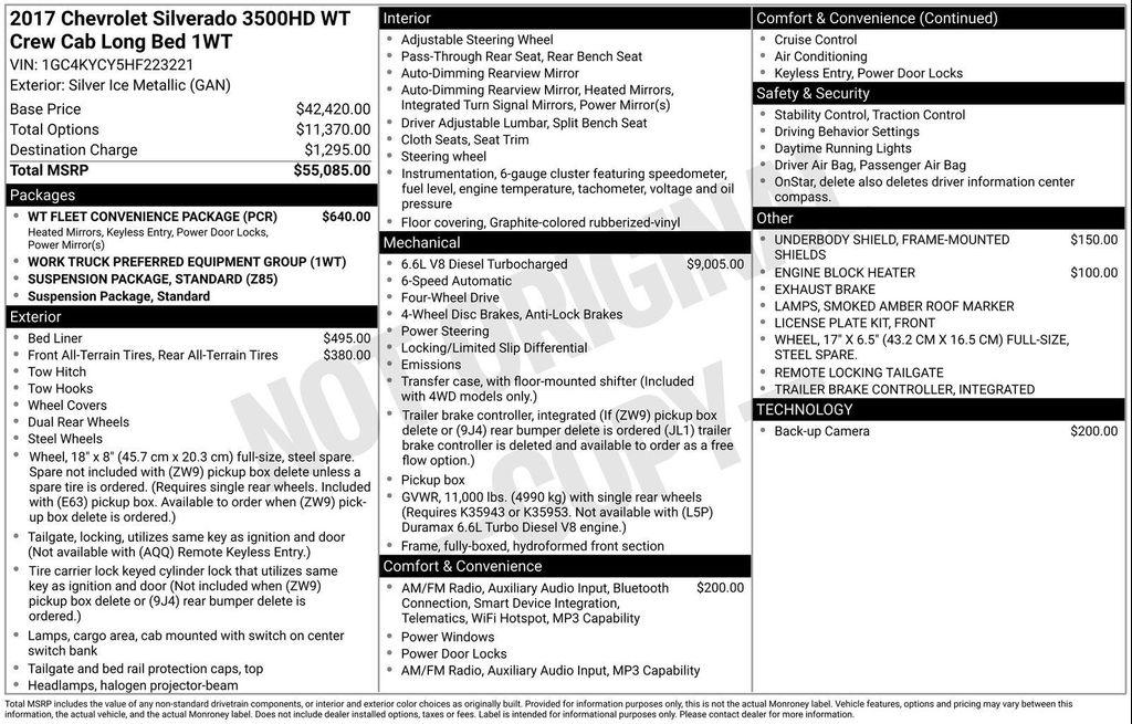 used 2017 Chevrolet Silverado 3500 car, priced at $36,191