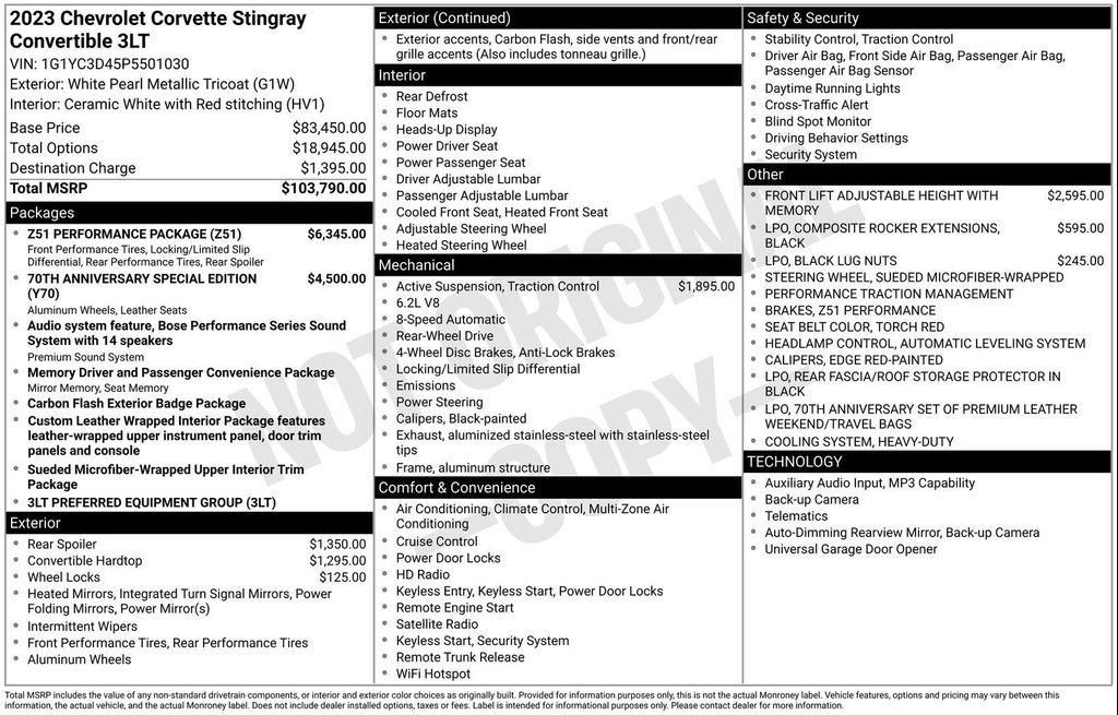 used 2023 Chevrolet Corvette car, priced at $86,991