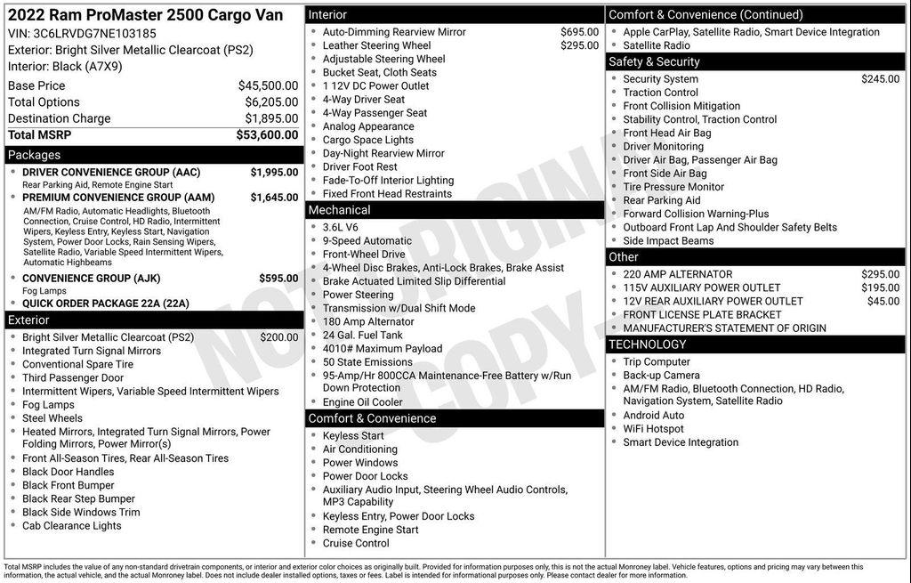 used 2022 Ram ProMaster 2500 car, priced at $28,791