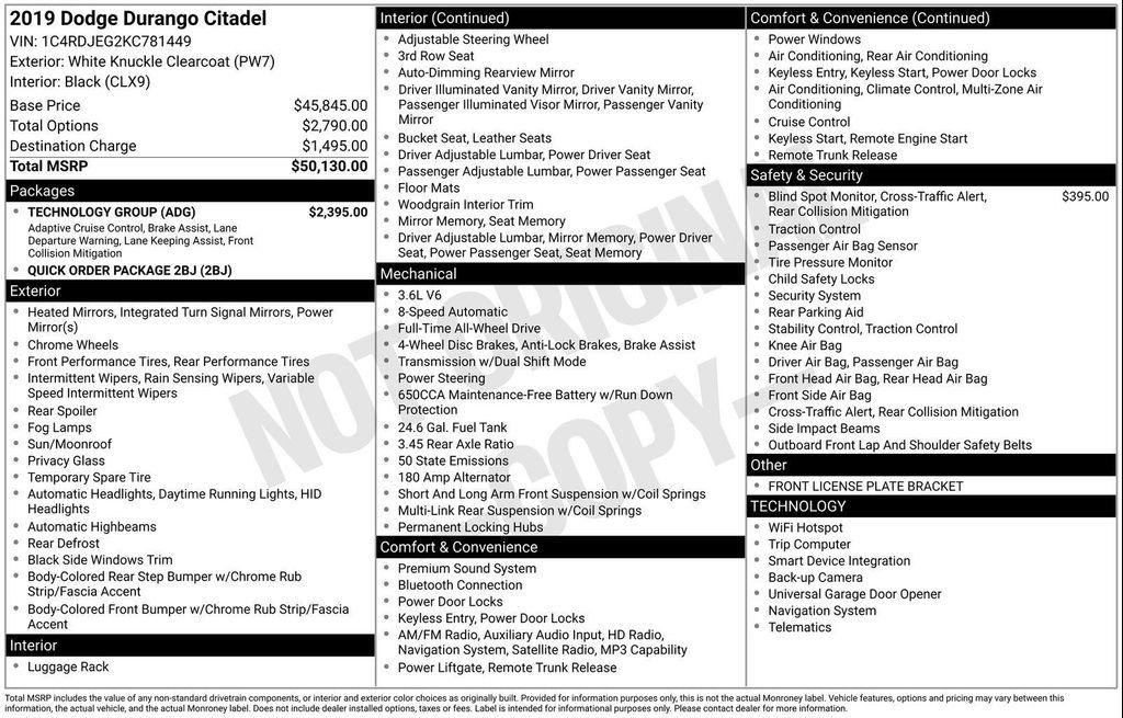 used 2019 Dodge Durango car, priced at $17,481