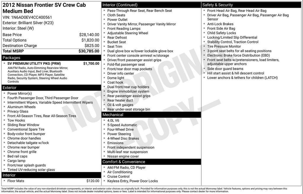 used 2012 Nissan Frontier car, priced at $7,791