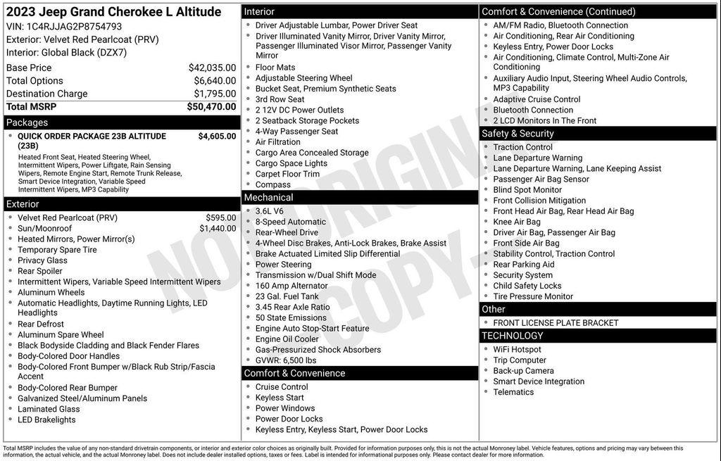 used 2023 Jeep Grand Cherokee L car, priced at $27,691