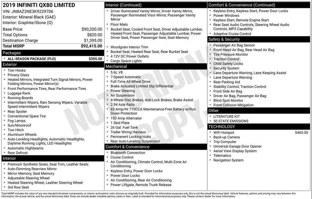 used 2019 INFINITI QX80 car, priced at $25,991