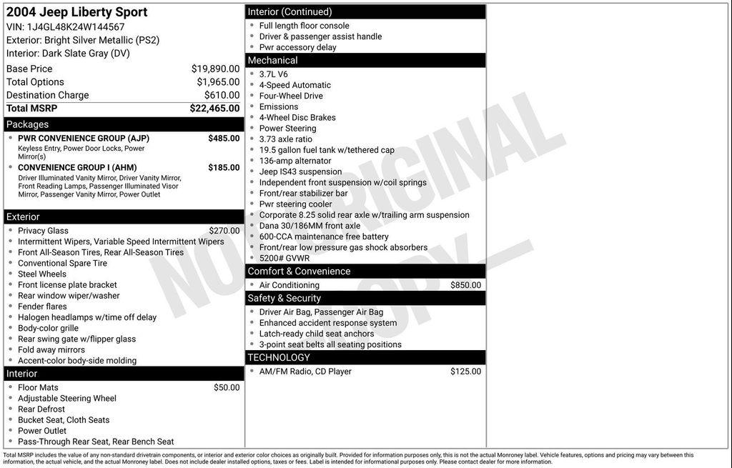 used 2004 Jeep Liberty car, priced at $4,191
