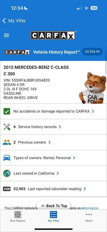 used 2015 Mercedes-Benz C-Class car, priced at $15,598