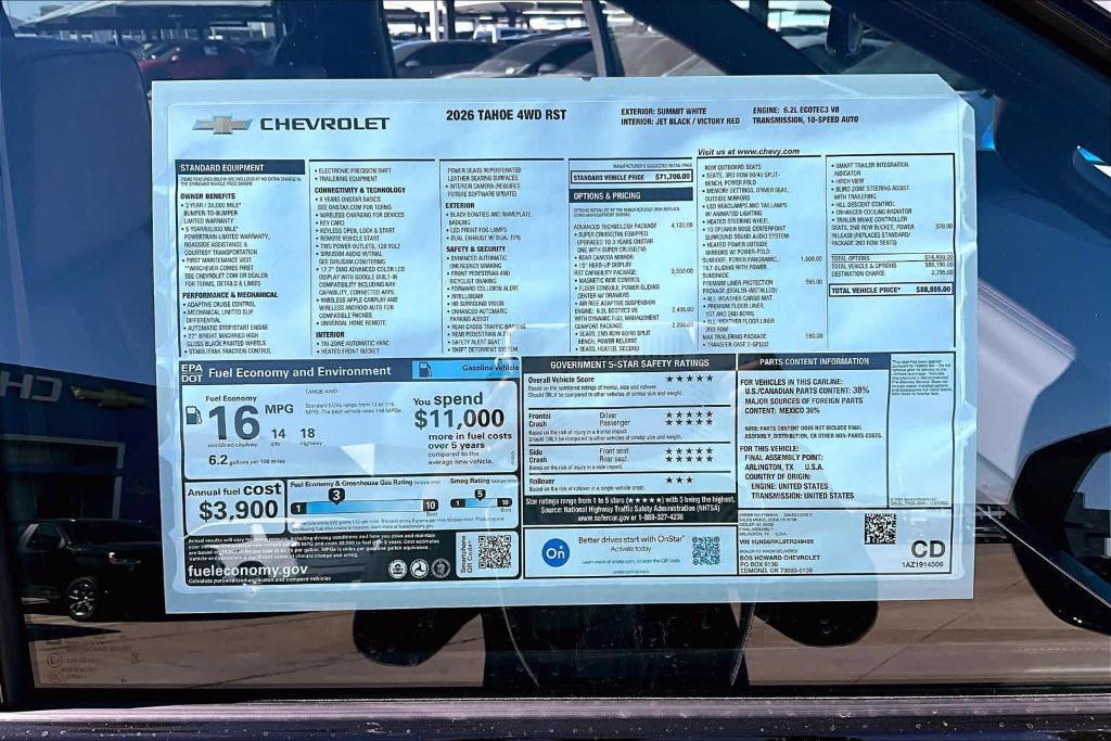 new 2026 Chevrolet Tahoe car, priced at $85,602