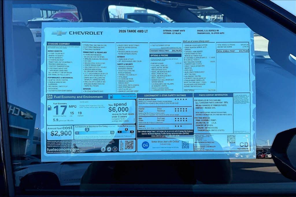 new 2026 Chevrolet Tahoe car, priced at $69,376