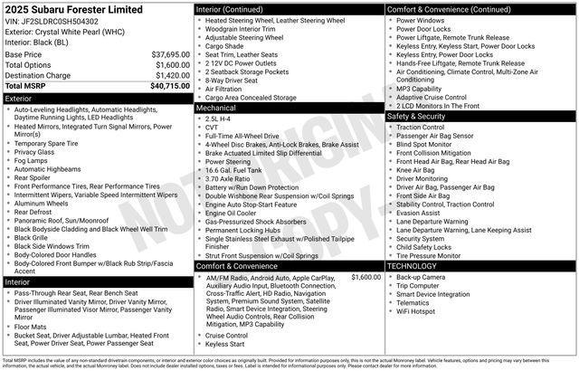 used 2025 Subaru Forester car, priced at $34,798