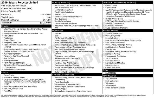 used 2019 Subaru Forester car, priced at $19,499