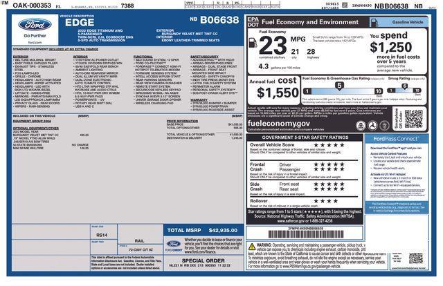 used 2022 Ford Edge car, priced at $22,495