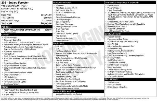 used 2021 Subaru Forester car, priced at $18,995