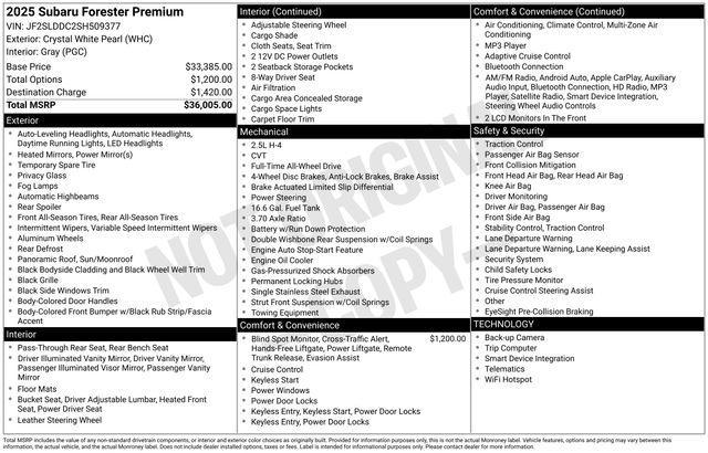 used 2025 Subaru Forester car, priced at $31,995