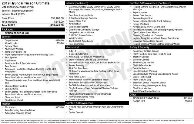 used 2019 Hyundai Tucson car, priced at $11,990