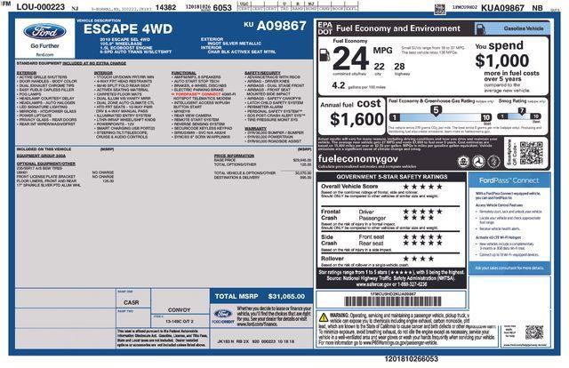 used 2019 Ford Escape car, priced at $15,590