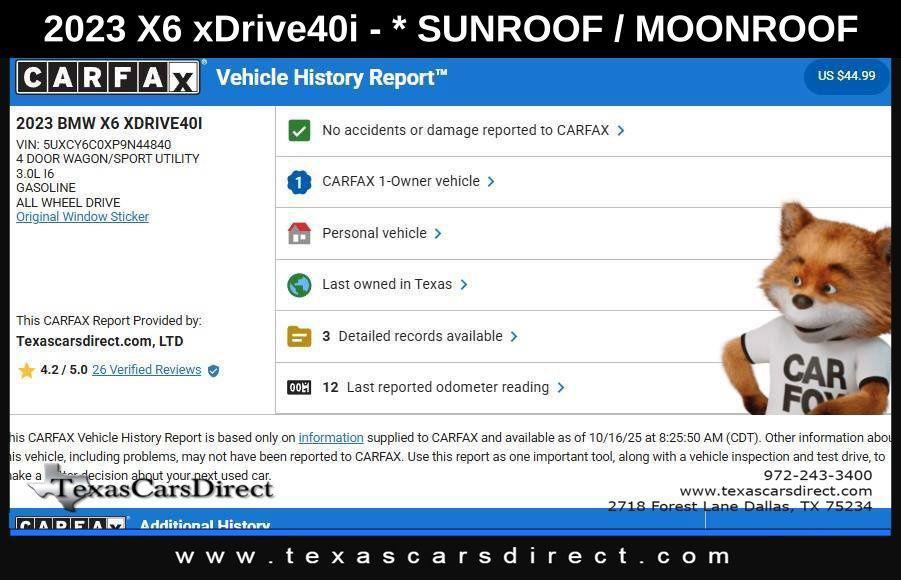 used 2023 BMW X6 car, priced at $43,478