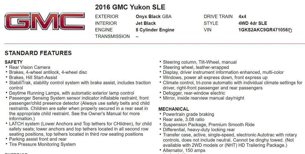 used 2016 GMC Yukon car, priced at $16,750