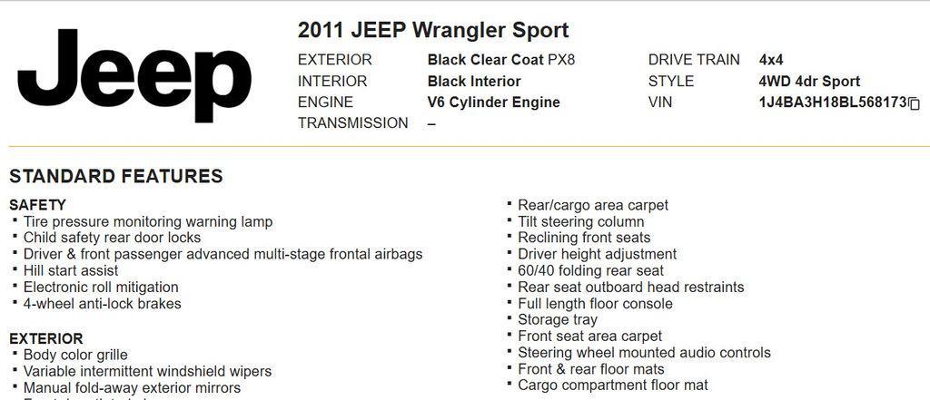 used 2011 Jeep Wrangler Unlimited car, priced at $14,949
