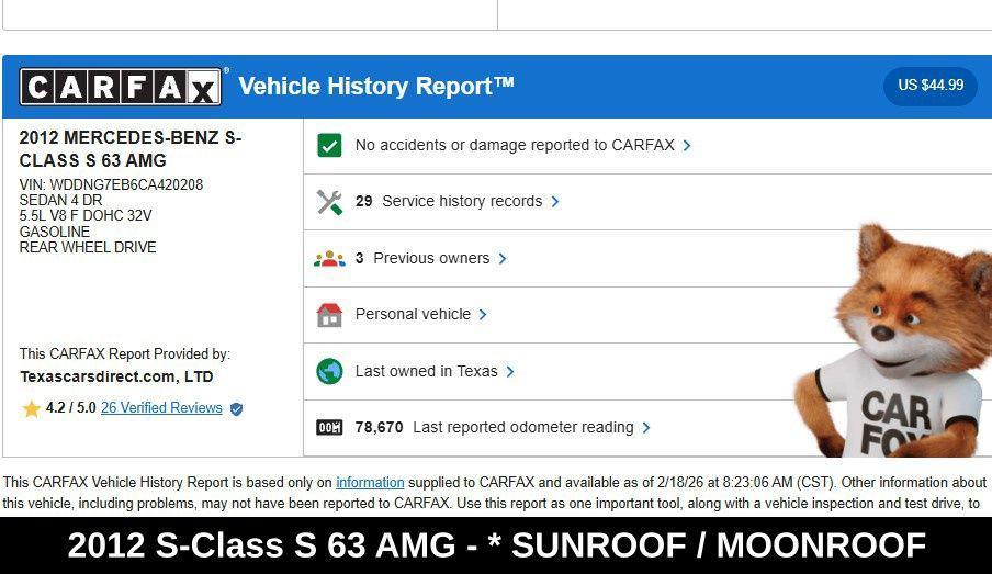 used 2012 Mercedes-Benz S-Class car, priced at $21,988