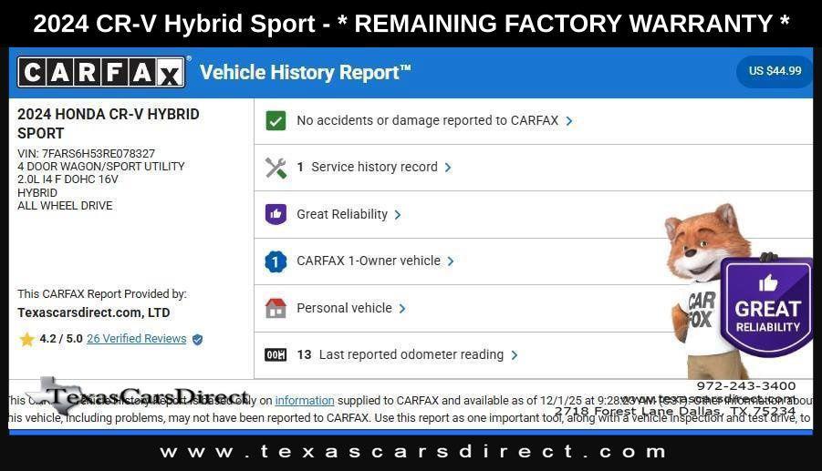 used 2024 Honda CR-V Hybrid car, priced at $31,809