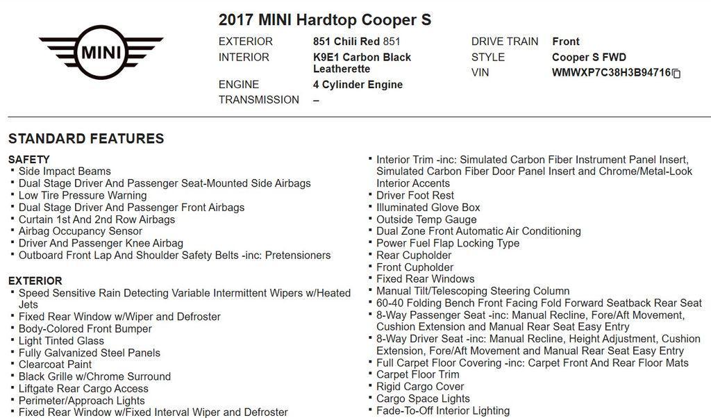 used 2017 MINI Hardtop car, priced at $11,498