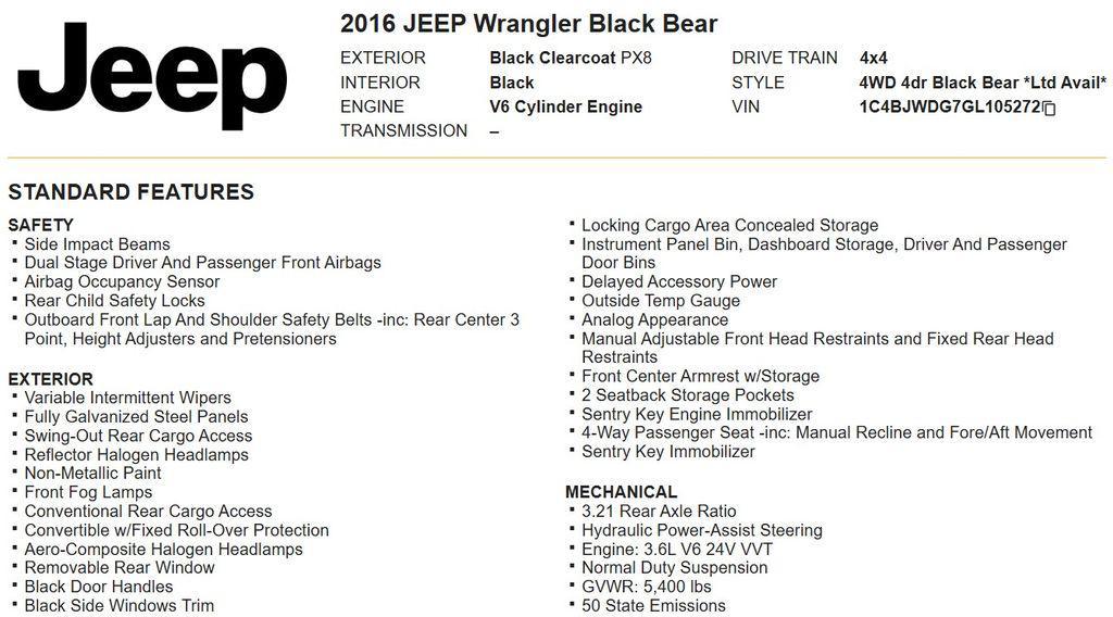 used 2016 Jeep Wrangler Unlimited car, priced at $16,749