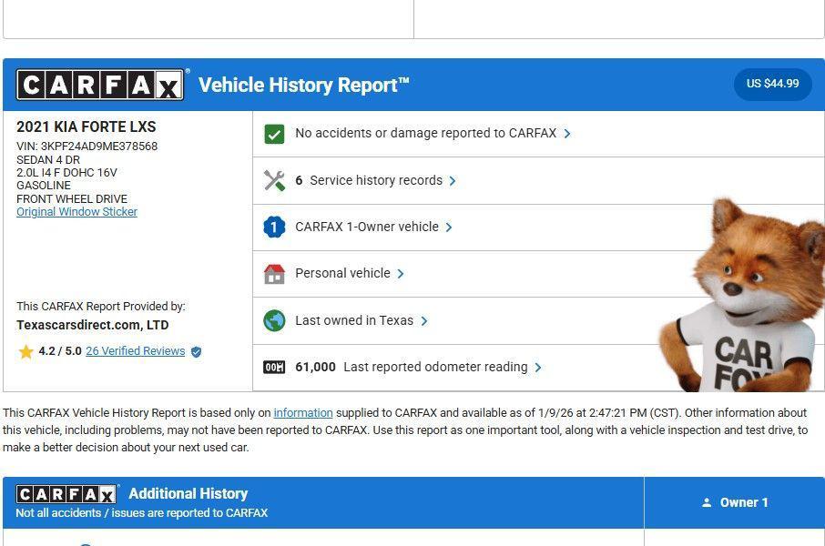 used 2021 Kia Forte car, priced at $12,998
