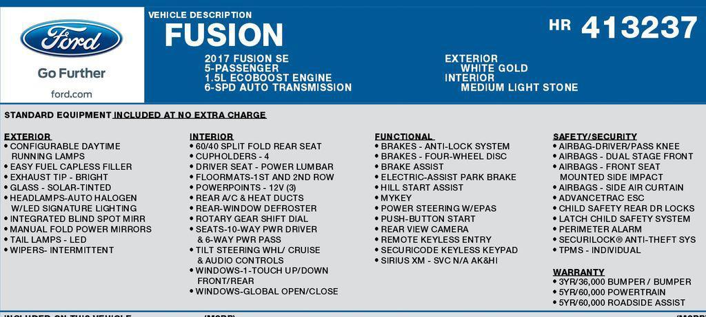 used 2017 Ford Fusion car, priced at $8,990