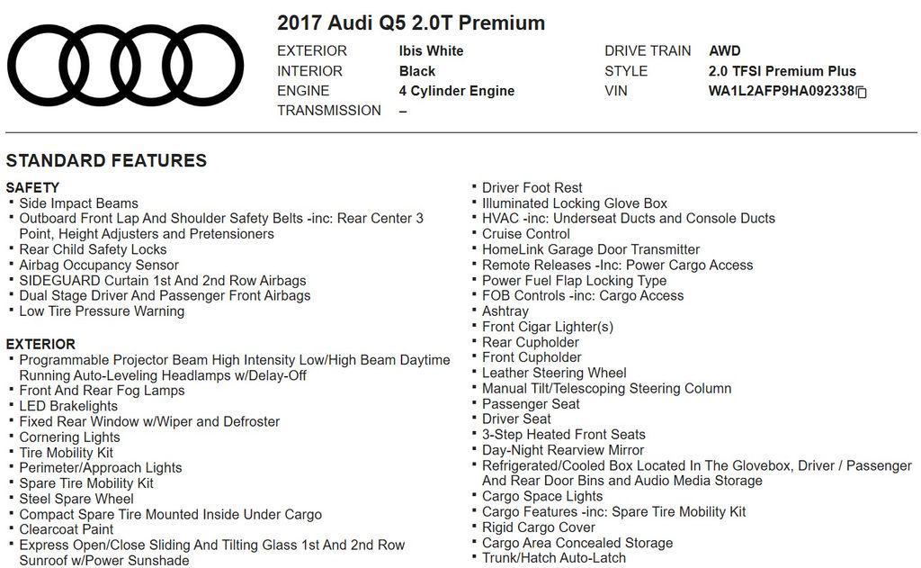 used 2017 Audi Q5 car, priced at $11,898