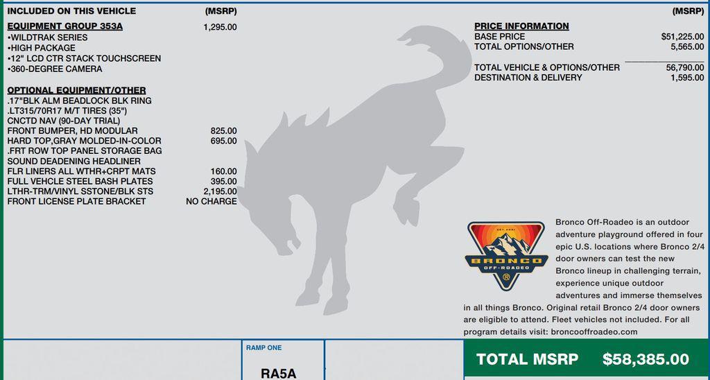 used 2022 Ford Bronco car, priced at $41,598