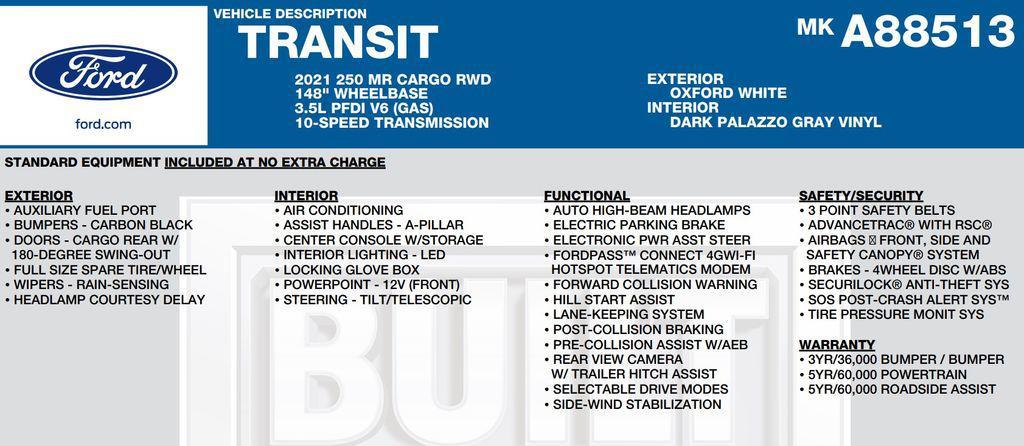 used 2021 Ford Transit-250 car, priced at $31,798