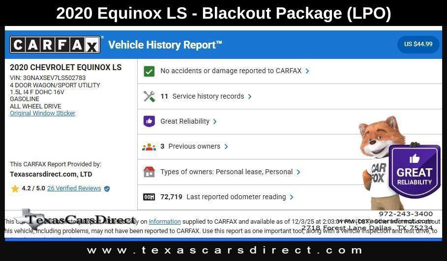 used 2020 Chevrolet Equinox car, priced at $15,976