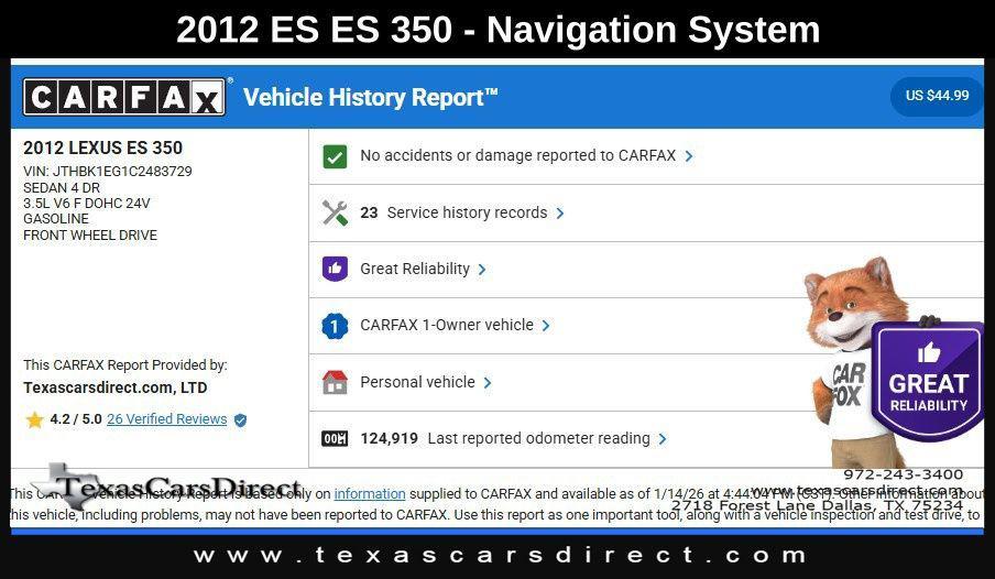 used 2012 Lexus ES 350 car, priced at $12,998
