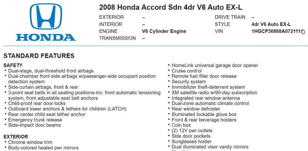 used 2008 Honda Accord car, priced at $9,488