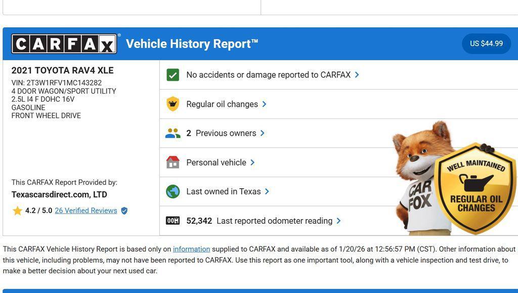 used 2021 Toyota RAV4 car, priced at $22,994