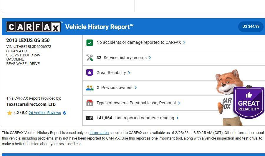used 2013 Lexus GS 350 car, priced at $11,995