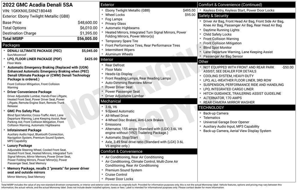 used 2022 GMC Acadia car, priced at $31,497