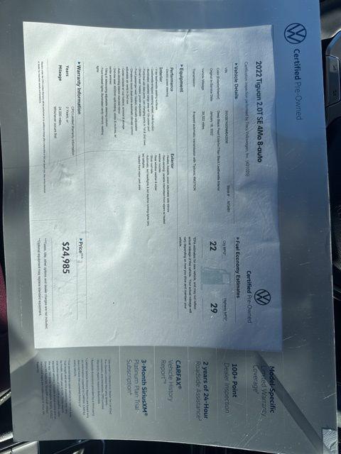 used 2022 Volkswagen Tiguan car, priced at $24,919