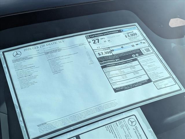 new 2026 Mercedes-Benz GLB 250 car, priced at $52,105