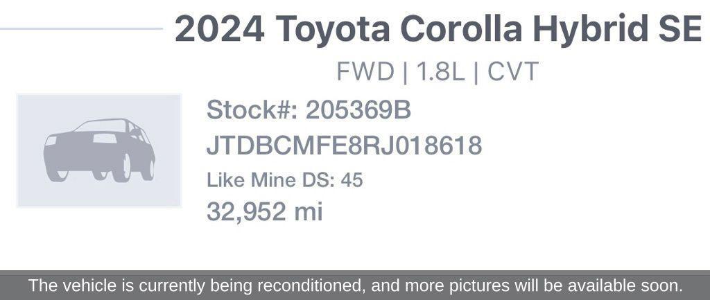 used 2024 Toyota Corolla Hybrid car, priced at $23,329