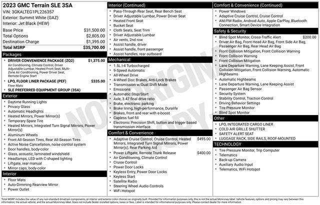 used 2023 GMC Terrain car, priced at $22,995