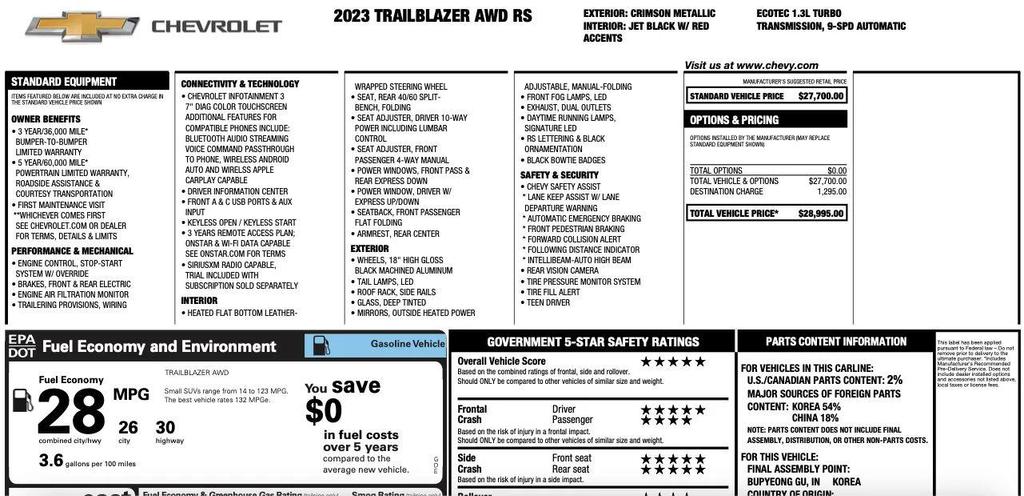 used 2023 Chevrolet TrailBlazer car, priced at $15,595