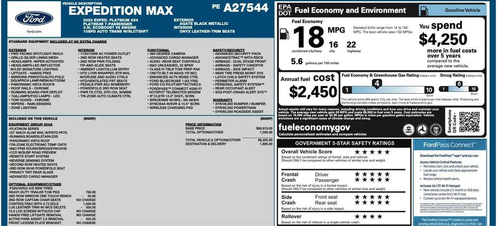 used 2023 Ford Expedition Max car, priced at $48,995