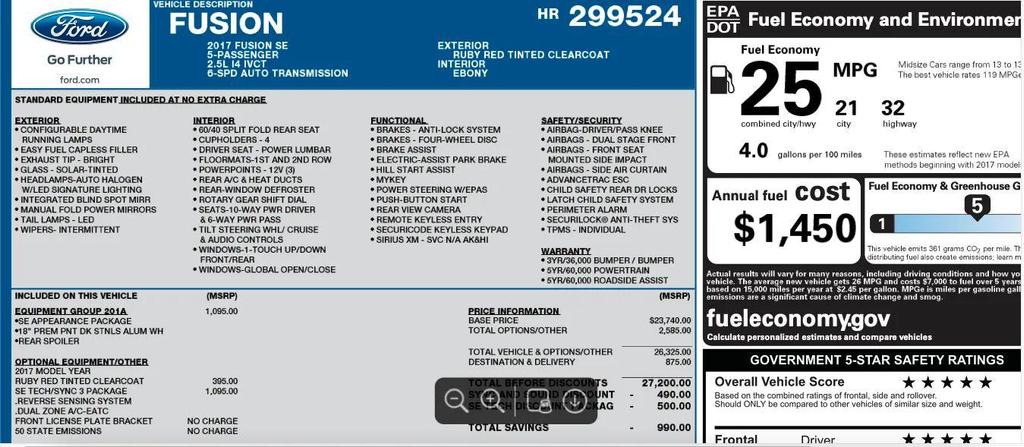 used 2017 Ford Fusion car, priced at $11,995