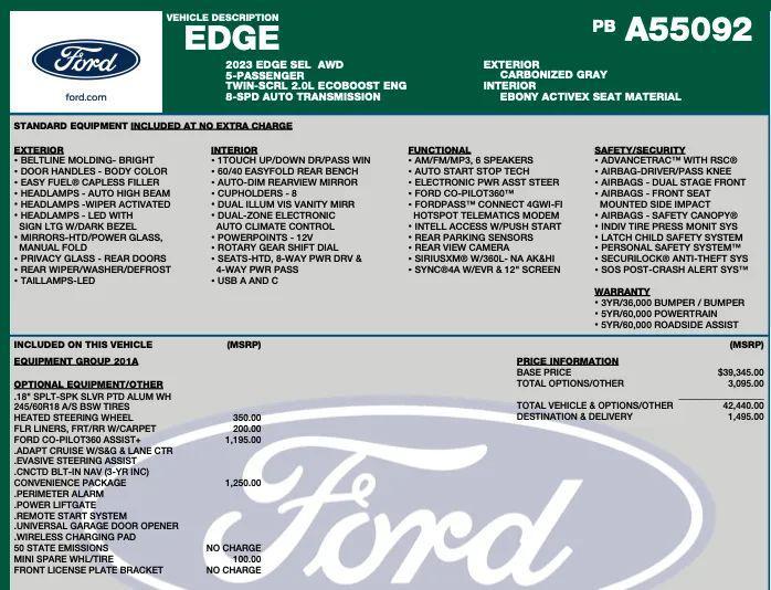used 2023 Ford Edge car, priced at $16,995