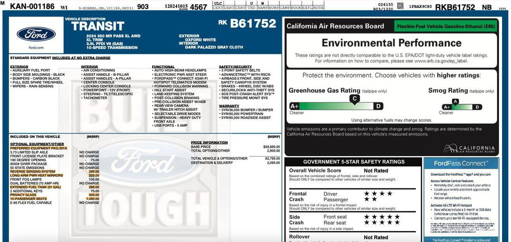 used 2024 Ford Transit-350 car, priced at $54,995