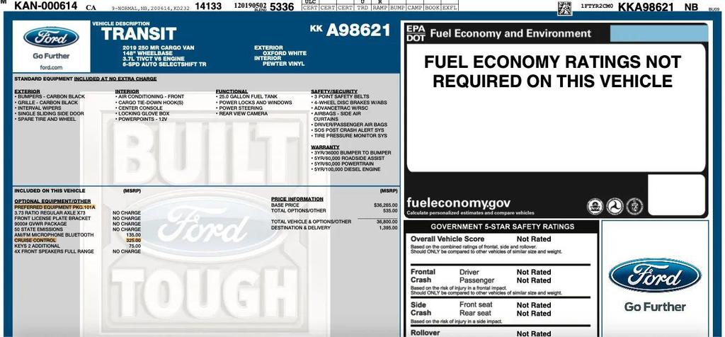 used 2019 Ford Transit-250 car, priced at $33,194