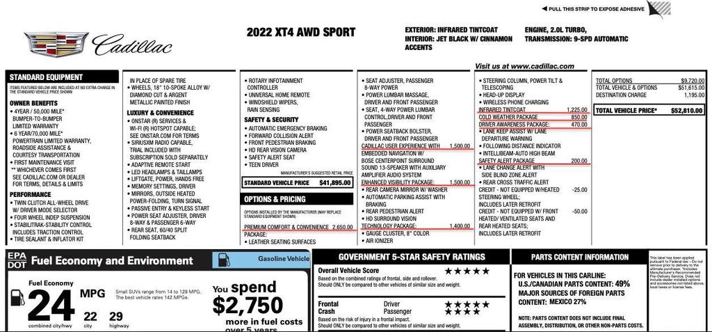 used 2022 Cadillac XT4 car, priced at $22,094