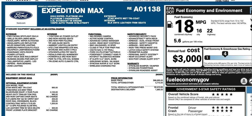 used 2024 Ford Expedition Max car, priced at $50,995