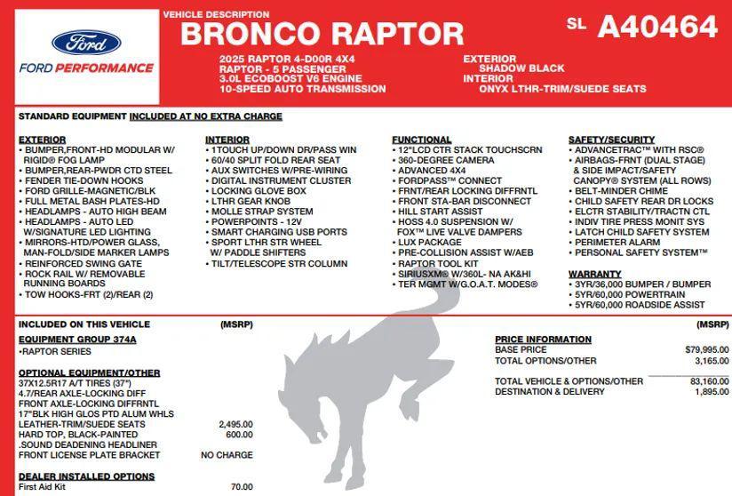 used 2025 Ford Bronco car, priced at $64,995