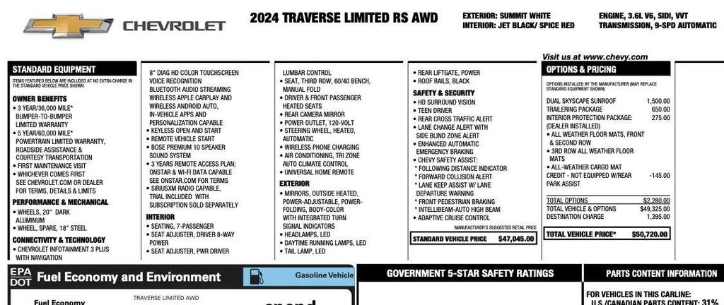 used 2024 Chevrolet Traverse car